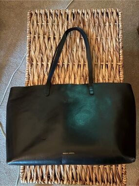 Mansur Gavriel gold black tote bag no pouch no dustbag